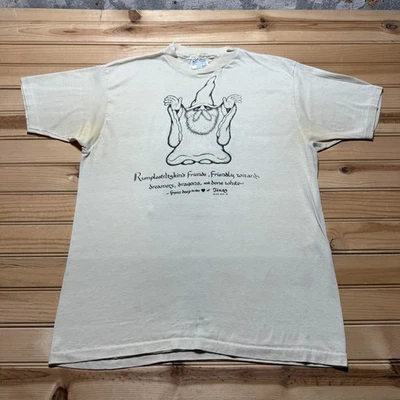 Camiseta De Colección 80 Blanco Mago Rumplestiltskin Texas Gráfica Hecha en EE. UU. - Talla XL Foto 1 de 4