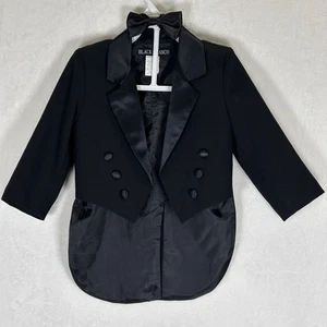 Boys Tuxedo Set Formal Black Tie Party Wedding Toddler Kids Black Size 3T - Picture 1 of 8