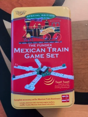 The Fundex Mexican Train Game Set 2004 Special Edition Complete Tin & New Batts! - Image 1 of 4