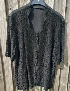 Black Lace Lined Ladies Top 20 - Picture 1 of 10