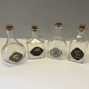 Target Halloween Bullseye Playground Gift Set of 4 Glass Potion Bottles - Picture 1 of 5