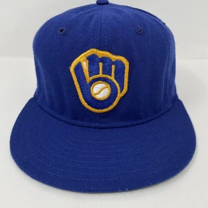 Vintage Milwaukee Brewers Hat Cap Fitted 7 3/8 MLB Baseball Wool New Era 80s - Picture 1 of 10