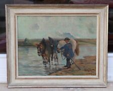 Erich Zeyer (1903-60) - Zwei trinkende Pferde am Flusslauf