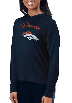 Sudadera con capucha Certo By Northwest NFL para mujer Denver Broncos Session, azul marino Foto 1 de 2