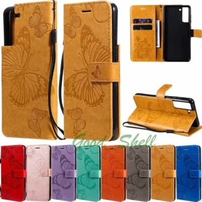 For Samsung S21 FE S20 Ultra S10 S9 S8 S7 Wallet Card Holder Leather Case Cover - Image 1 of 4
