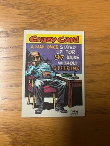 1961 Topps Crazy Card - A man once stayed up for 97 hours - #32