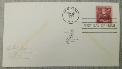 First Day Of Issue Andrew Carnegie NY 1960 Peace Vintage Stamp Envelope Cover - Image 1 of 4