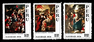 MNH 'CHRISTMAS PAINTINGS' PERU 1970 - Picture 1 of 2
