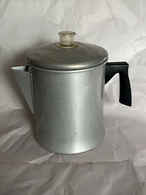 Cafetera percoladora de aluminio Mirro de colección - 7 tazas estufa camping cocina EE. UU. Foto 1 de 4
