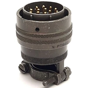 Amphenol PT06E-20-16P Circular Straight Pin Plug w/ Clamp, 16-Pin Male Connector - Picture 1 of 5