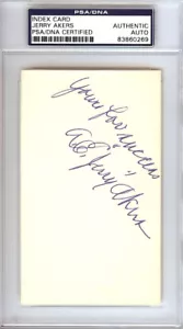 Albert Earl "Jerry" Akers Autographed 3x5 Index Card Senators PSA/DNA #83860269 - Picture 1 of 1