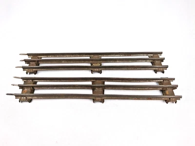 Lot of 2 Vintage Marx O27 Gauge 3-Rail Long Straight Train Tracks - Tinplate - Image 1 of 4