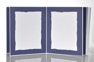 Portraitmappe / Leporello für 50 Fotos 15x20 - blaue mit Wellenschnitt - B501 - Bild 1 von 7