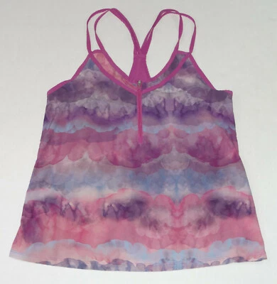 Camiseta sin mangas para mujer LIJA púrpura nublado tinta fluida 1/2 cremallera activa talla S R6-48 Foto 1 de 4