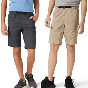 Boys ATG by Wrangler Cargo Shorts Wicking Size XS 4/5 Beige & Black Heather NWT - Picture 1 of 1