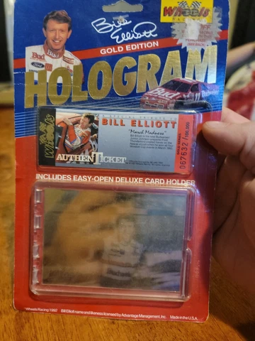 1992 Wheels Bill Elliott Gold Hologram March Madness Card & Ticket - Unopened # Cover