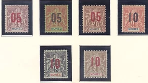Moheli 17-22 Mint OG 1912 Navigazione e Commercio Supplementato Set Completo di 6 VF - Foto 1 di 1