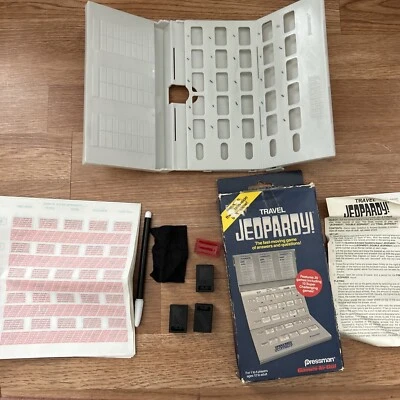 Vintage 1990 ~ TRAVEL JEOPARDY Pressman Games ~ To GO Quiz Show TV ~ Complete - Image 1 of 4