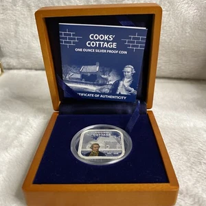 2009 1 $ COOKS' COTTAGE 1 OZ SILBERMÜNZE FARB PROOF - Bild 1 von 4