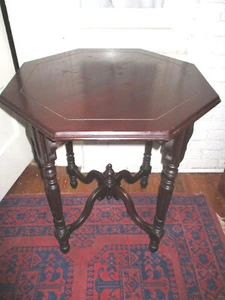Antique Ornate Baroque Hexagonal Mahogany Carved Occasional Table all Original - Picture 1 of 5