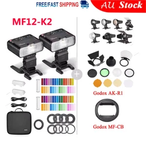 Godox MF12-K2 Macro Flash Speedlite + MF-CB Adapter + AK-R1 Accessories Kit - Picture 1 of 15