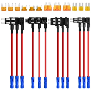 Fuse Taps, 12V Add-A-Circuit Adapter, 4 Types Fuses Holder with Standard Micro2 - Picture 1 of 12