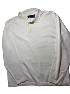 Vintage Trader Bay merino Wool Blend Collared Sweater Men’s Size L Cream Japan - Picture 1 of 7