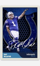 Pat McAfee Indianapolis Colts K Autograph RP 2022 NFL Custom ACEO Trading Card