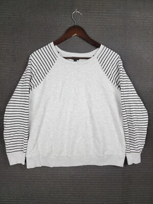 Torrid Sudadera Talla 0 Casual Rayas Jersey Manga Larga Gris Foto 1 de 4