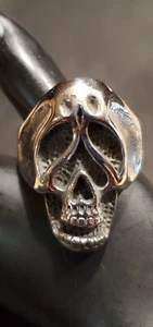 Detailed stainless steel skull face of death ring. Size 13, 14, 15 & 16 - Picture 1 of 3
