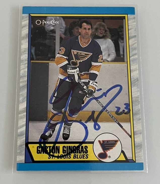 1989-90 O-Pee-Chee Gaston Gingras #270 Auto Autograph Signed St. Louis Blues - Image 1 of 2