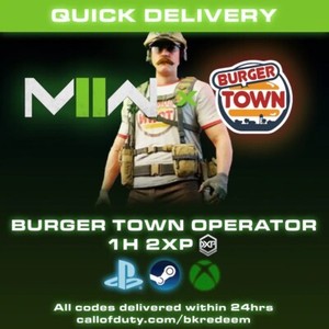 FAST DELIVERY Call of duty Modern Warfare 2  Burger King Skin + 1hr double XP