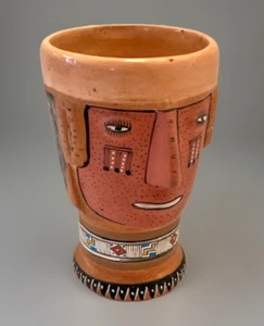 Vintage Peru Kunst Studio Keramik Handarbeit signiert Dekor Gefäß Stamm selten vielseitig - Bild 1 von 23