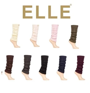 Womens Leg Warmers Chunky Cable Knit in Various Fashion Colours 1 Pair Pk - Elle - Picture 1 of 17