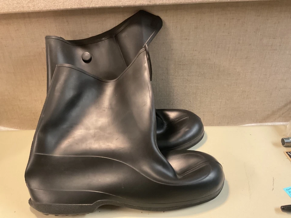 Tingley 1400 Rubber Work Overshoe Button Boot Black 10 Inch - 3xl