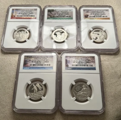 2016-S CLAD NATIONAL PARK QUARTER SET "EARLY RELEASE" NGC PF70 ULTRA CAMEO - Image 1 of 4