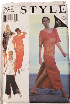 Style Pattern 2456 Misses Easy Pullover Dress Tunic Top Pants Sizes S-XXL 8-26 - Image 1 of 4