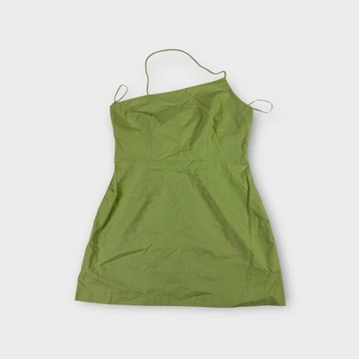 Dazie Pistachio Green One Strap Beach House Linen Blend Mini Dress Women 14 New - image 1 of 4