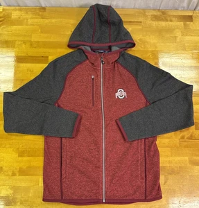 Ohio State Buckeyes Cutter & Buck Herren M Full-Zip Kapuzenjacke rot/anthrazit sehr guter Zustand - Bild 1 von 14