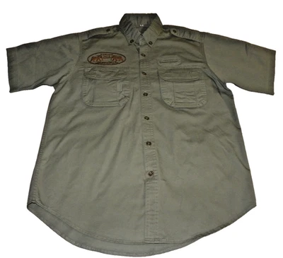 Elephant Hills Thailand Safari Shirt SS Cotton Camp Patch M USMC Button Rare - Image 1 of 4