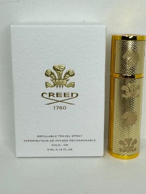 Atomizador de viaje Creed Leather DORADO - O tapa magnética 5 ml/0,16 oz NUEVO Foto 1 de 3