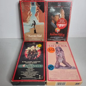Classic 80s Karate Kid 1 2 Ghostbusters Sheena VTG VHS Movie Lot Early RCA Press - Picture 1 of 16