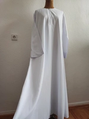 Weißes Damenkleid Kleid Größe L Maxikleid Langarm mit Innenfutter Abaya Dress - Bild 1 von 4