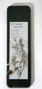 FABER-CASTELL Bleistifte Set Graphite Aquarell 5 Stück 117805 HB, 2B, 4B, 6B, 8B - Bild 1 von 2