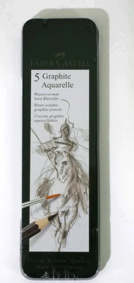 FABER-CASTELL Bleistifte Set Graphite Aquarell 5 Stück 117805 HB, 2B, 4B, 6B, 8B - Bild 1 von 2