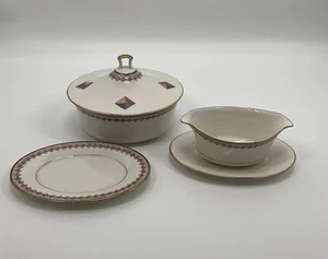 Noritake Momentum 7734 Geometrisch Art Deco Fine China Vintage Teller Set Soße - Bild 1 von 11