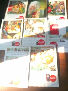 Vintage 8 Coca Cola Ads Advertisement National Geographic Back Covers 1930's40's - Picture 1 of 8