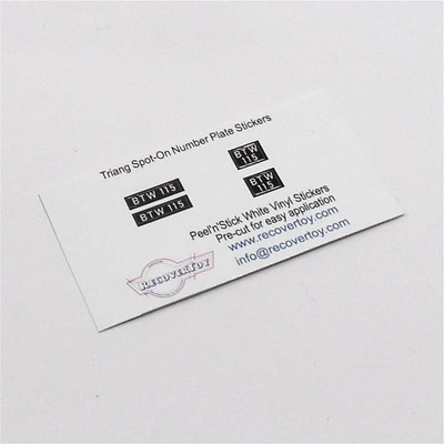 Triang Spot-On Number Plates BTW115 Sticker Set - Image 1 of 4