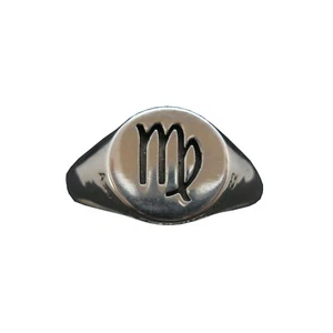 Genuine Sterling Silver Ring Zodiac Sign Virgo Hallmarked Solid 925 Handmade - Picture 1 of 12