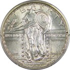 1917 Typ 1 Standing Liberty Quarter - PCGS MS64FH! Lustruous Near Gem przykład!